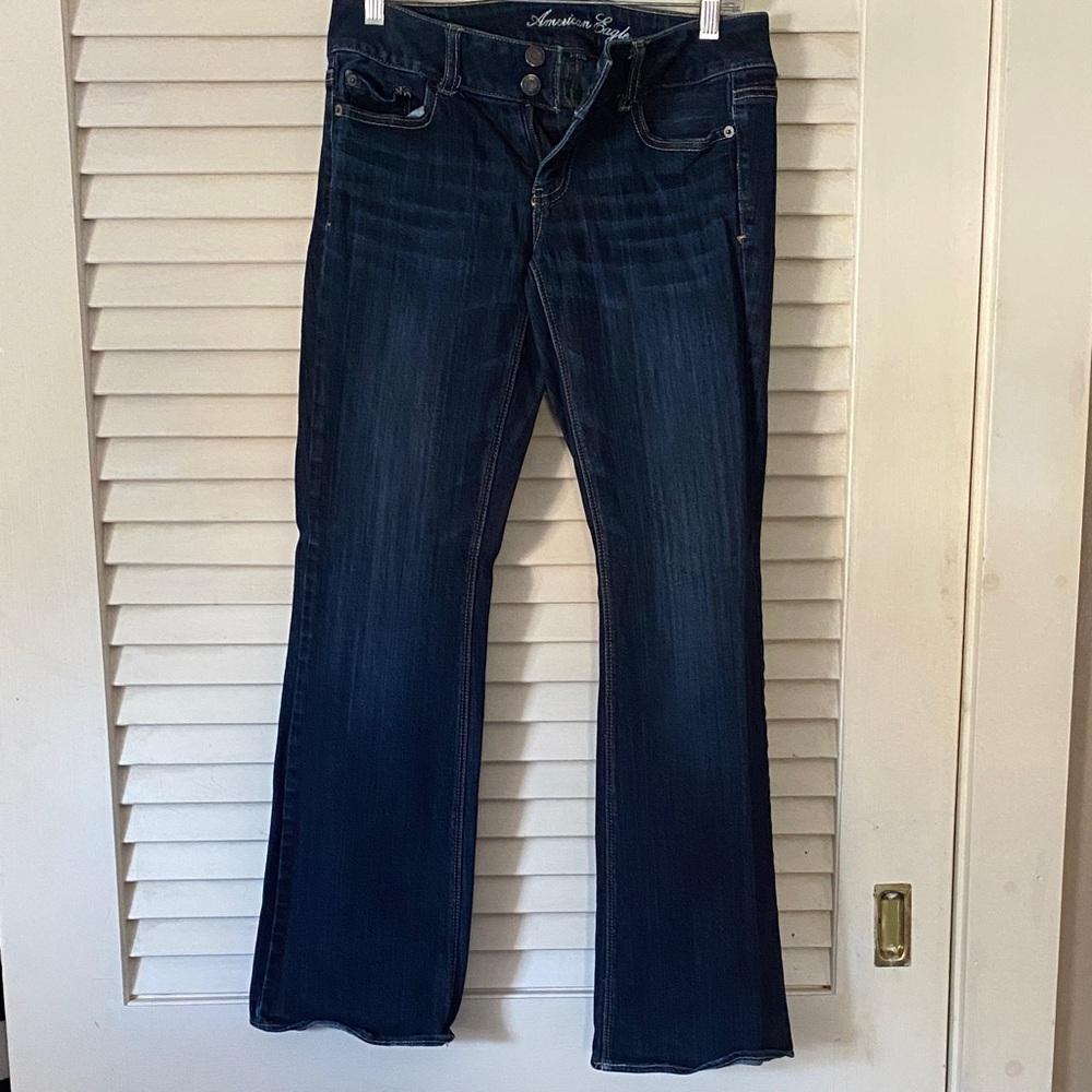 American Eagle Outfitters Dark Blue Artist Flare Jeans - Women's